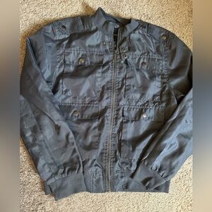 Rare Vintage Structure Bomber Jacket | Men’s Small | Retro Y2K Gray Zip-Up
